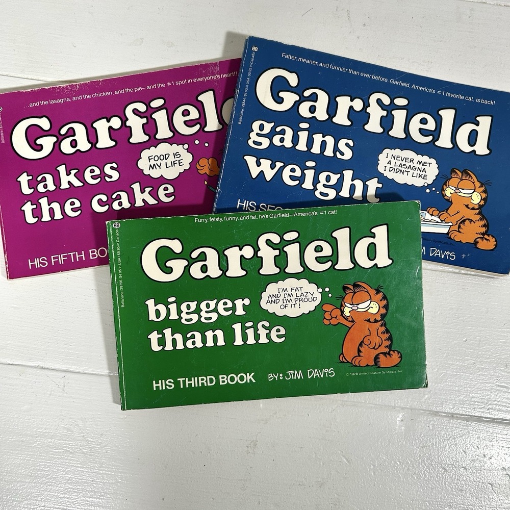 Vintage Garfield Comic Book Lot Of 3 By By Jim Davis